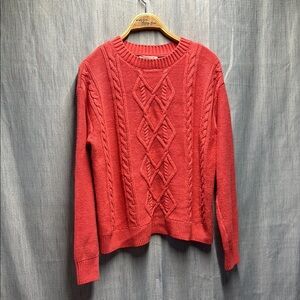 Joe Fresh & Gillian Harris Red Cable Knit Sweater size small